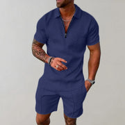 Casual Polo and Shorts Set Style Breathable Lightweight Summer