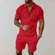 Casual Polo and Shorts Set Style Breathable Lightweight Summer