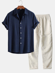 Casual Short Sleeve Shirt Wear Business Looks Men Breathable Lightweight