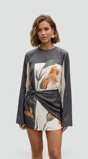 Twist Front Floral Mini Dress