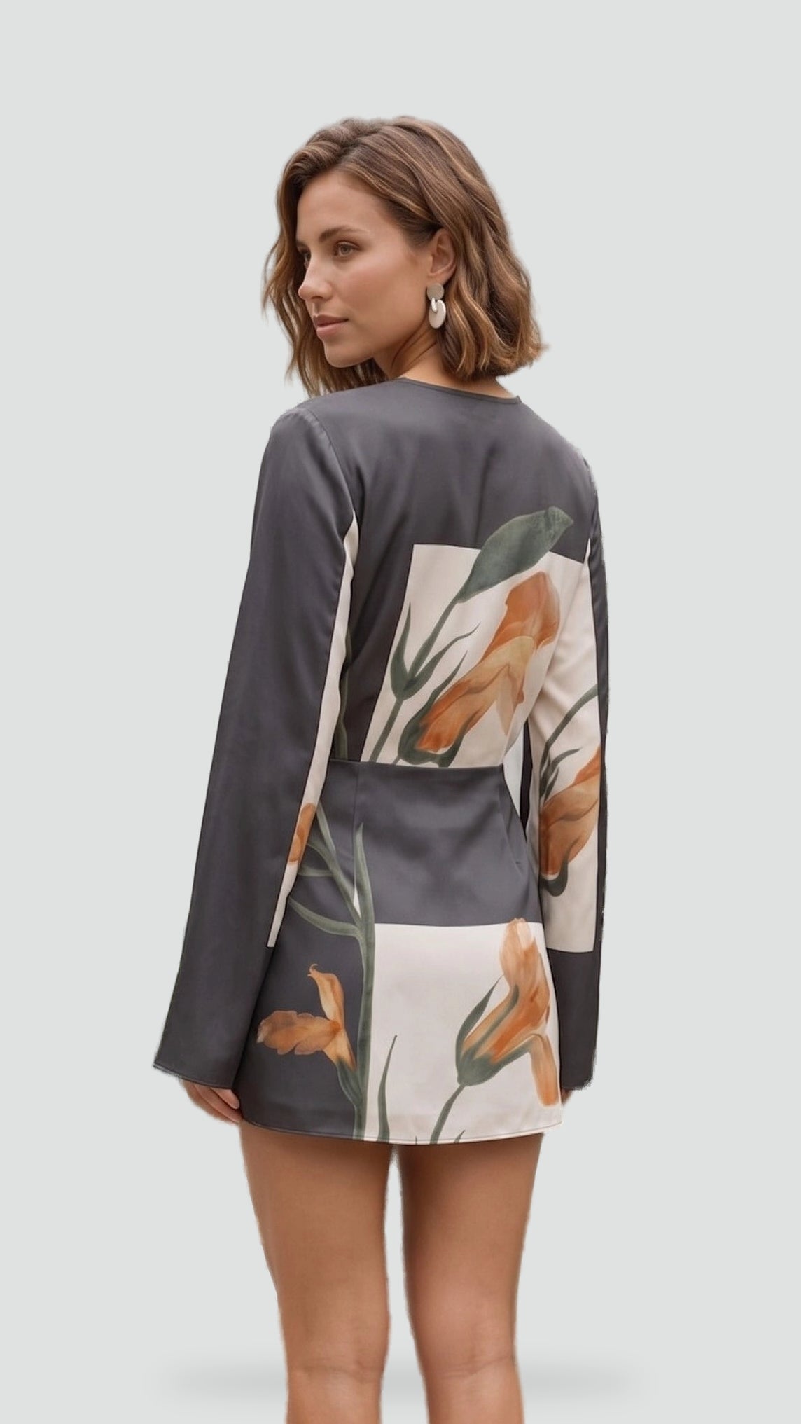 Twist Front Floral Mini Dress