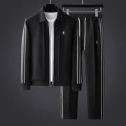Classic Black Tracksuit with Stripe Detail