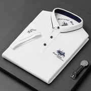 Classic Polo Shirt with Embroidered Design for Men's Casual Wear