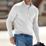 Classic Quarter-Zip Men's Sweater for Warm Winter Jackets and Coats