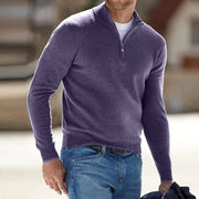 Classic Quarter-Zip Men's Sweater for Warm Winter Jackets and Coats