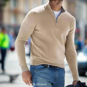 Classic Quarter-Zip Men's Sweater for Warm Winter Jackets and Coats