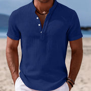 Classic Short Sleeve Henley Shirt Lightweight Casual Wear Everyday Comfort