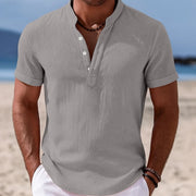 Classic Short Sleeve Henley Shirt Lightweight Casual Wear Everyday Comfort