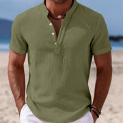 Classic Short Sleeve Henley Shirt Lightweight Casual Wear Everyday Comfort