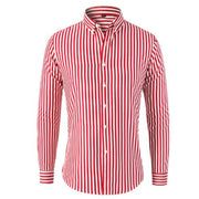 Classic Striped Long Sleeve Shirt for Men's Business Casual Wear