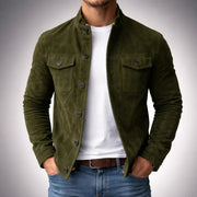 Classic Suede Buttoned Jacket