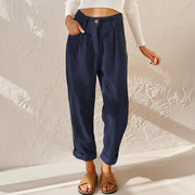 Velour Corduroy High Waist Wide Leg Pants Casual Wear