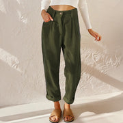 Velour Corduroy High Waist Wide Leg Pants Casual Wear