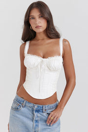 Corset Top with Lace Trim Cute Going Out Summer