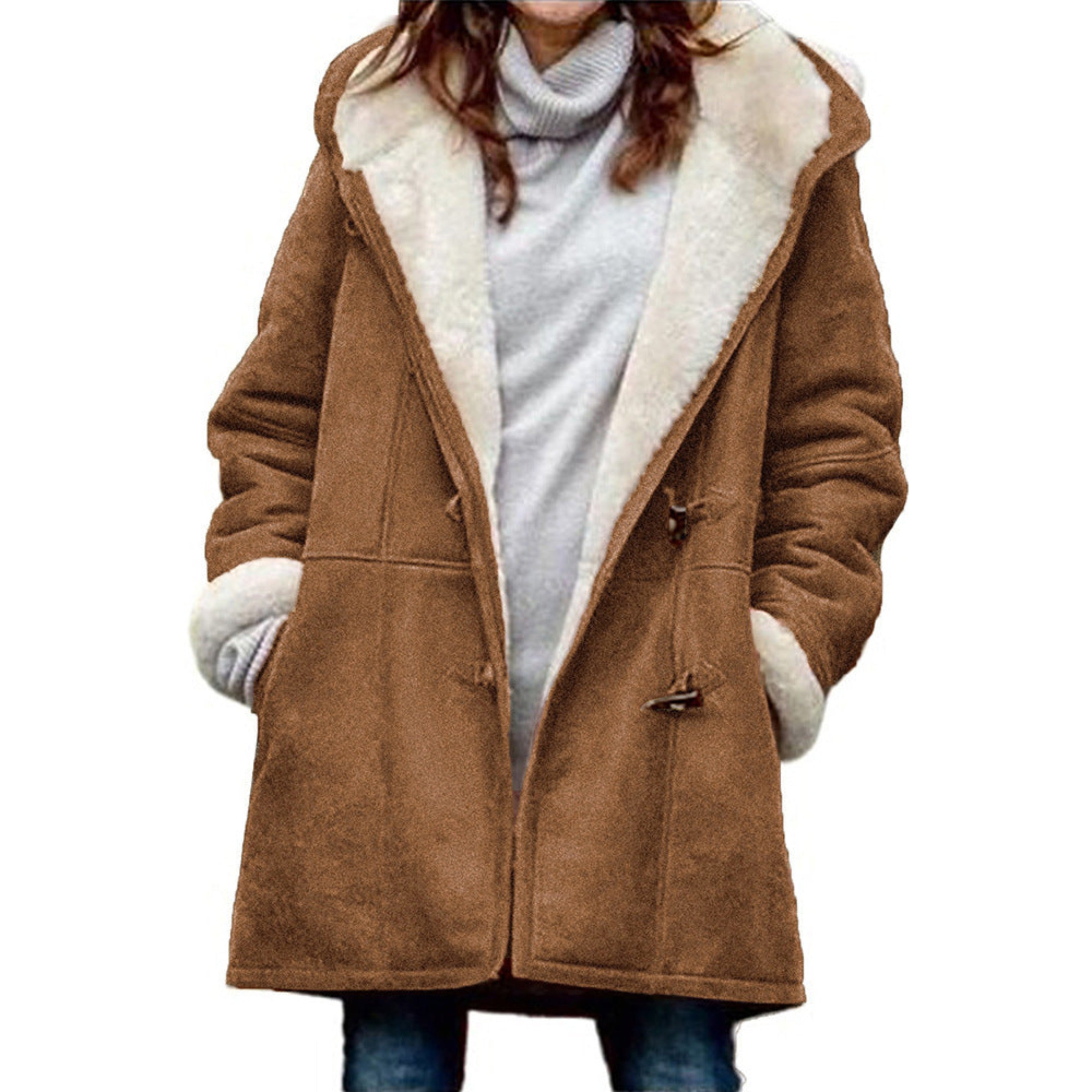 Duffle-coat Waleria pour femme, coupe intemporelle et brandebourgs signature adaptés à l'hiver.