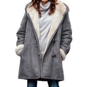 Insulated Winter Duffle Coat with Toggle Closures and Plush Lining for Women