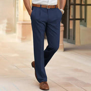 Crisp Men's Business Trousers with Structured Waistband for a Tailored Fit