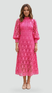Tailored Midi Dress with High Neckline