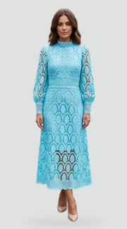 Tailored Midi Dress with High Neckline
