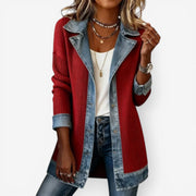 Denim-Inspired Knit Jacket Casual Wear All Seasons Denim