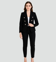 Double-Breasted Blazer Pants Set Style Professional Wear