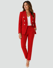 Double-Breasted Blazer Pants Set Style Professional Wear