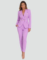 Double-Breasted Blazer Pants Set Style Professional Wear