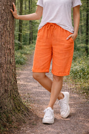 Drawstring Cotton Knee-Length Shorts Relaxed Fit Everyday Comfort Wide Adjustable Breathable