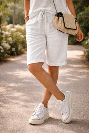 Drawstring Cotton Knee-Length Shorts Relaxed Fit Everyday Comfort Wide Adjustable Breathable