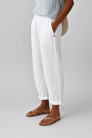 Elastic Waist Linen Trousers Casual Wear Breathable Lightweight