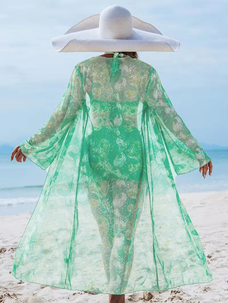 Cover-up met halternek en shorts