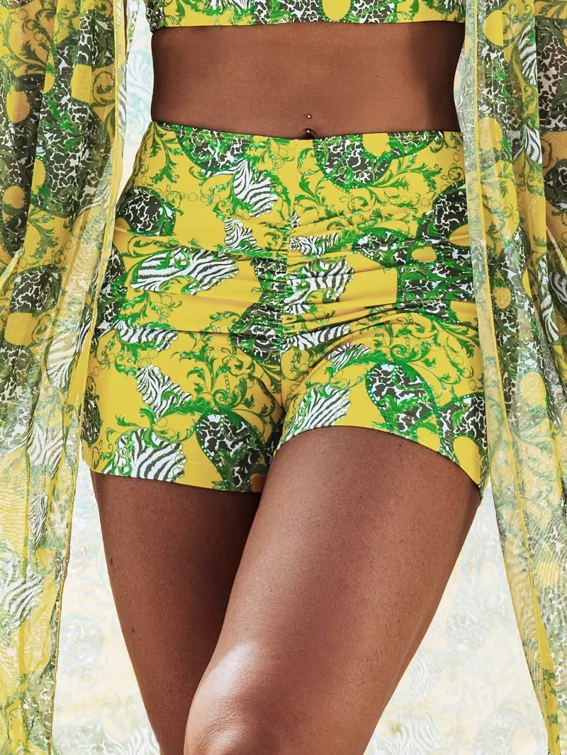 Cover-up met halternek en shorts