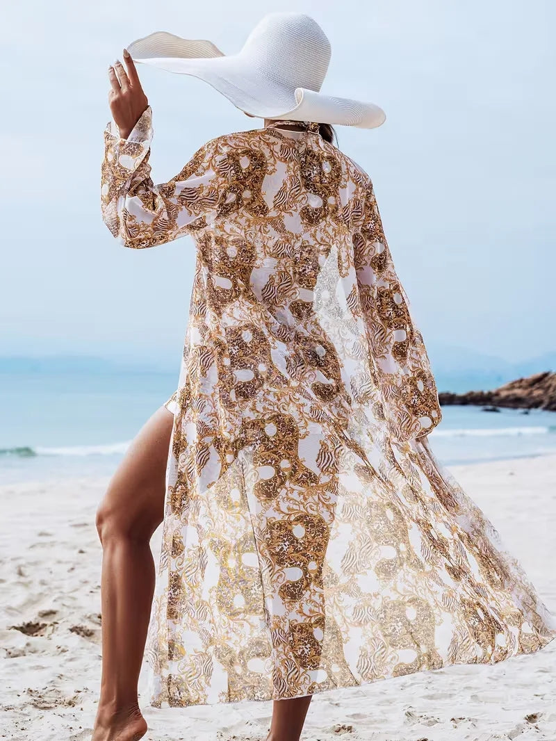 Cover-up met halternek en shorts