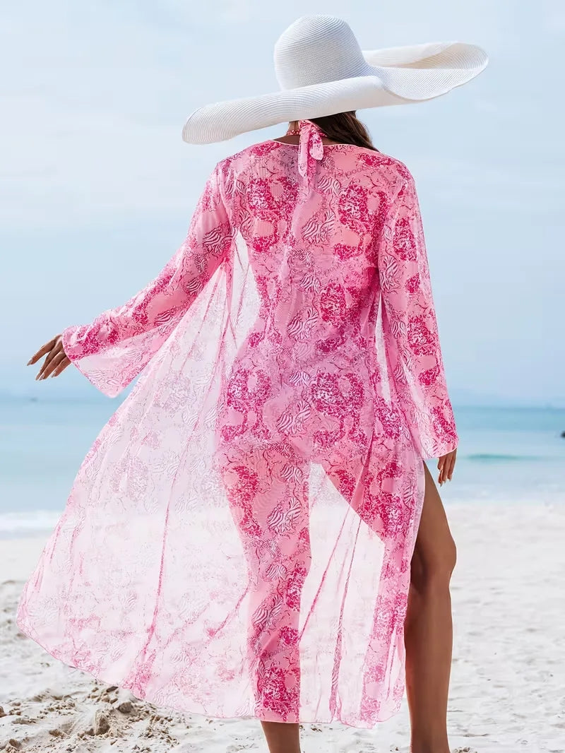 Cover-up met halternek en shorts