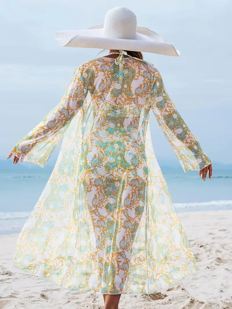 Cover-up met halternek en shorts