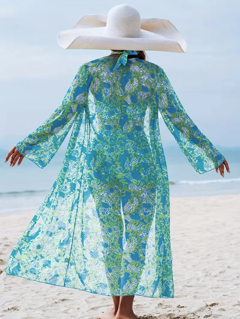 Cover-up met halternek en shorts