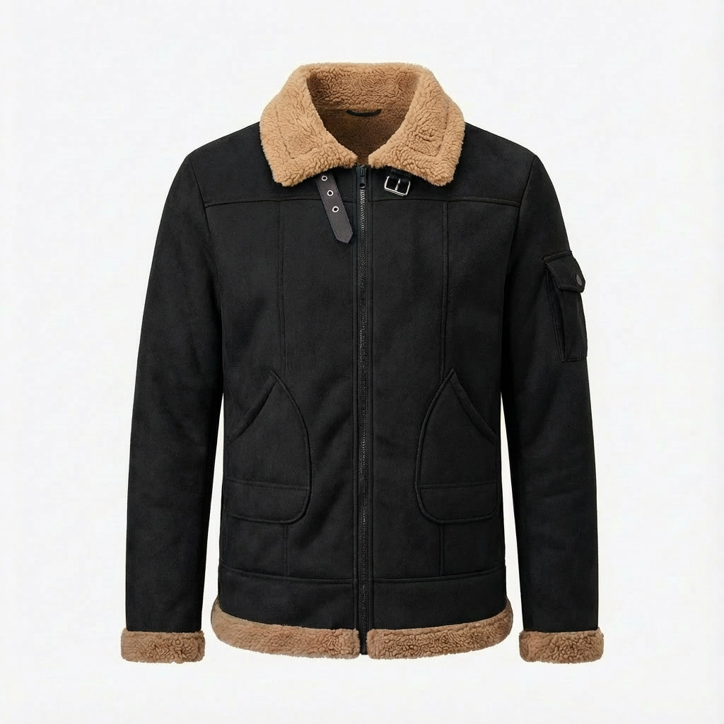 veste aviateur homme noire, vue de face