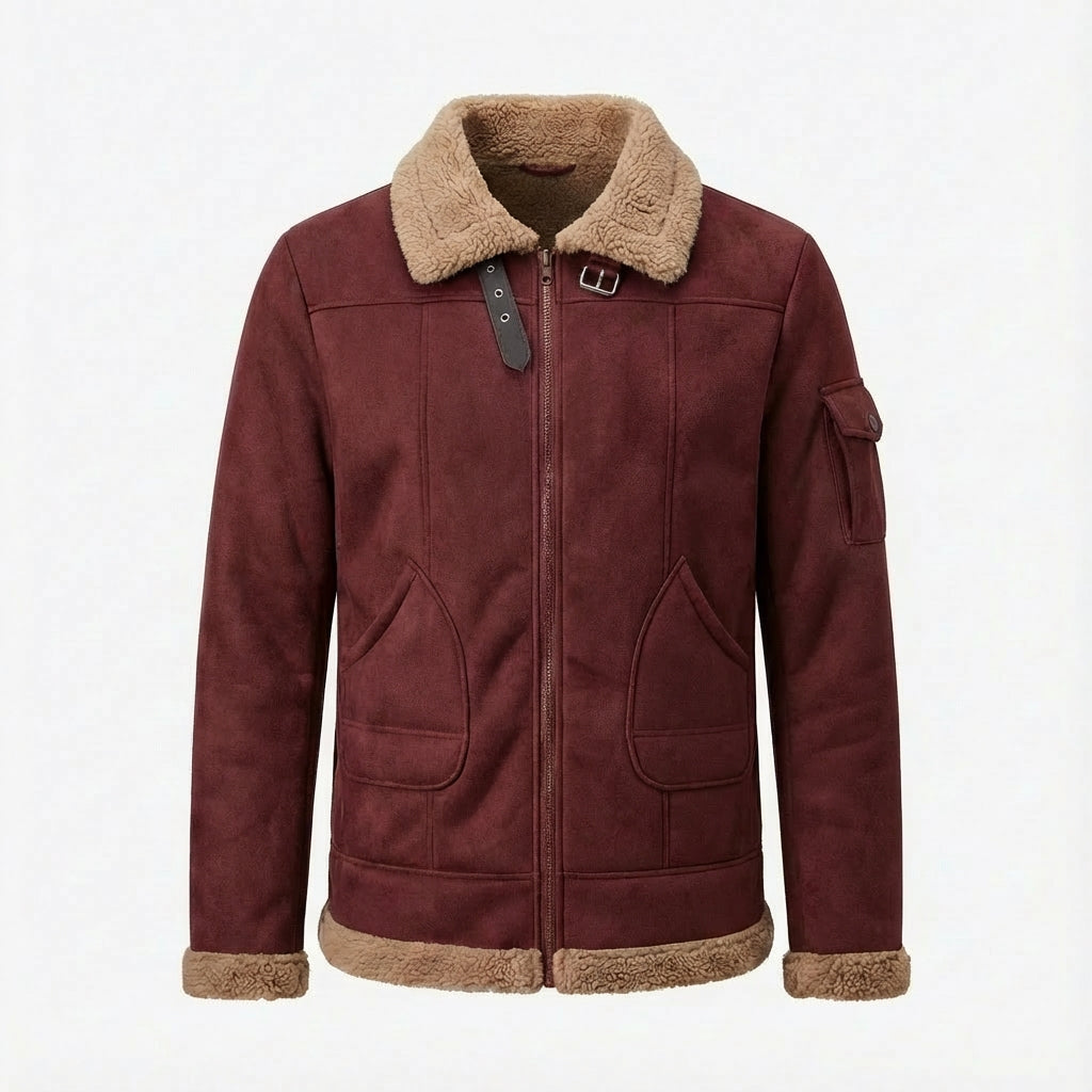 veste aviateur homme bordeaux, vue de face