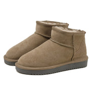 Faux Suede Winter Ankle Boots with Fleece Lining and Platform Sole for Women
