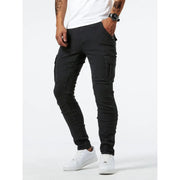 Fitted Stretch Cargo Pants for Men with Durable Denim and Pockets