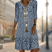 Floral Print 3/4 Sleeve Dress