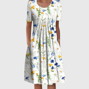 Women's Cocktail Floral Print Midi Dress Bridal Guest