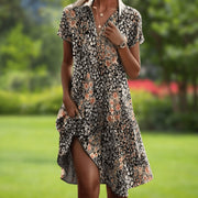 Floral V-Neck Short Sleeve Dress Bridal Guest Wedding Lightweight