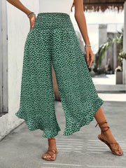 Women's Wide Leg Flowing High Waist Palazzo Pants Lightweight Trousers Casual Wear