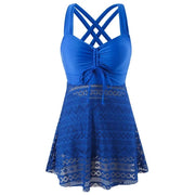 Flowy Lace Tankini Set Overlay Beachwear