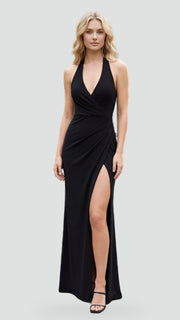 Fitted Halter Neck Maxi Dress