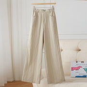 High Waist Linen Wide-Leg Trousers