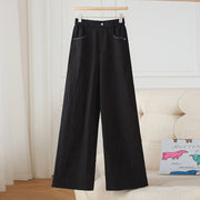 High Waist Linen Wide-Leg Trousers Casual Lightweight