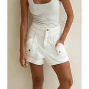 High-Waisted Cargo Shorts