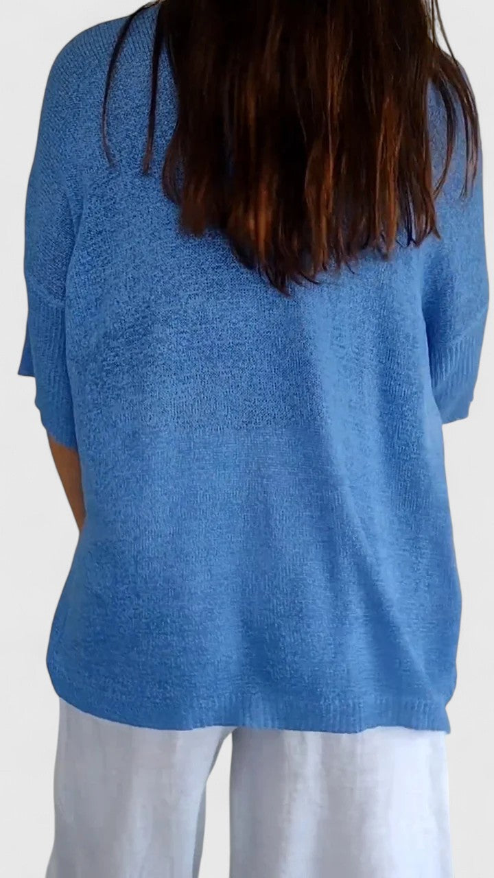 V-Neck Lightweight Knit Top
